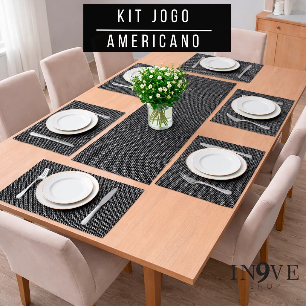Jogo Americano Kit 100% Algodão Premium - Macio e Resistente em Mesa Posta de Alta Durabilidade