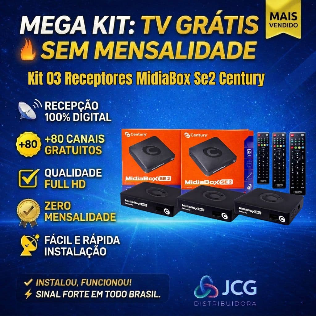 Kit 3 Receptores Century Midiabox Se-2 Full Hd