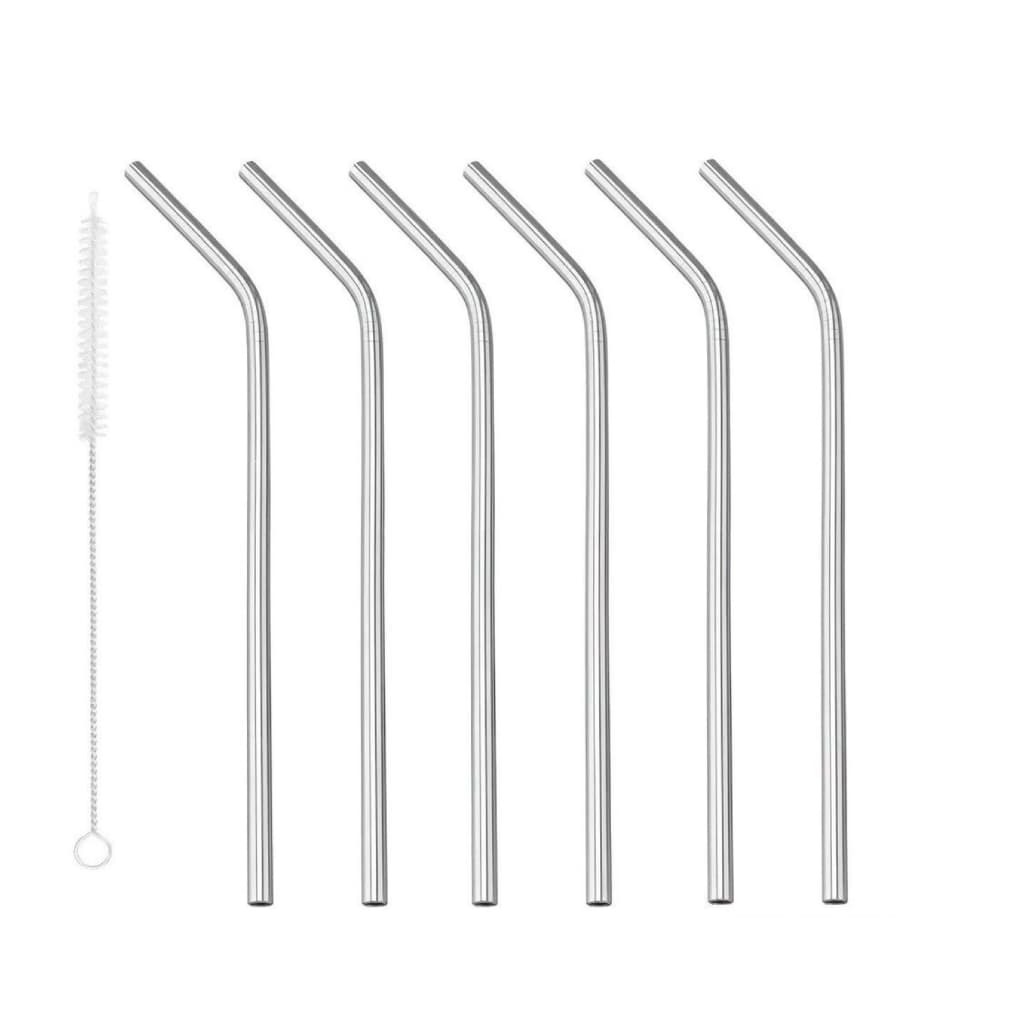CANUDOS Canudo de Inox 21cm 7 Peças com Limpador