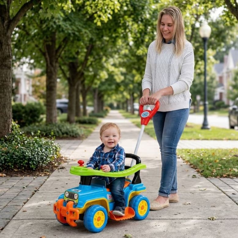 Carrinho Empurrador Infantil Jip Jip Brinquedo Colorido Estimulacao Motora