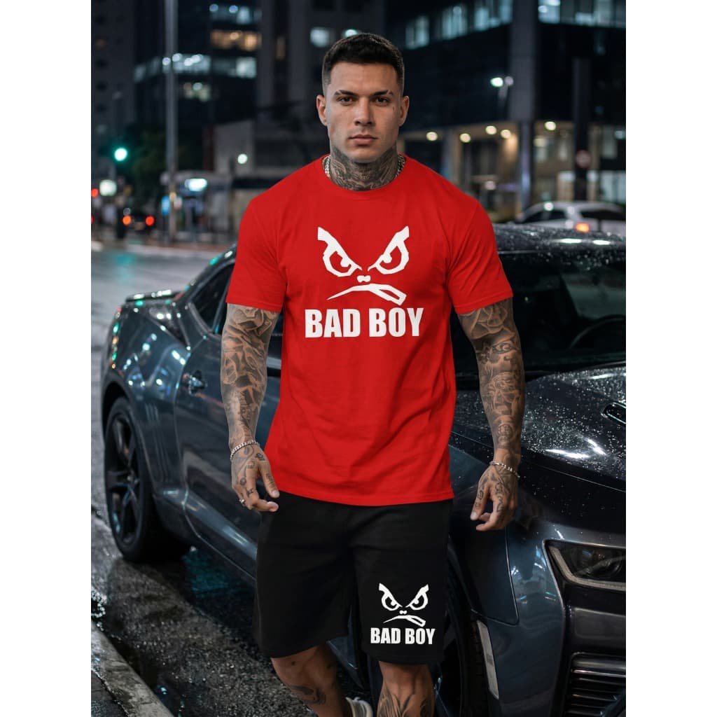 Conjunto Masculino Camisa 100% Algodão DTF camiseta  e Short TECKTEL  Bady Boy