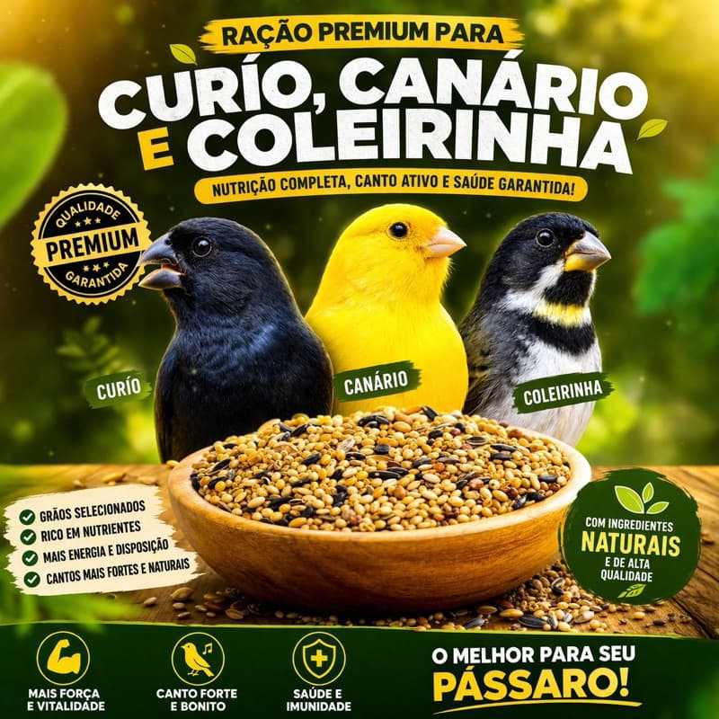 Mistura Canário completo coleiro top curio natural e alpiste raçoes Premium Especial 5kg
