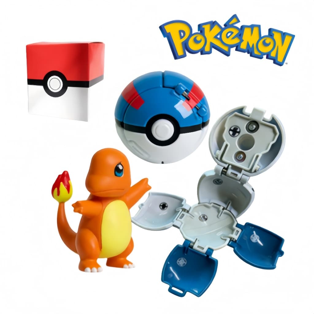 Pokébola Pokémon 7cm, Brinquedo Infantil, PVC Durável, Perfeito para Crianças, Coleção e Diversão