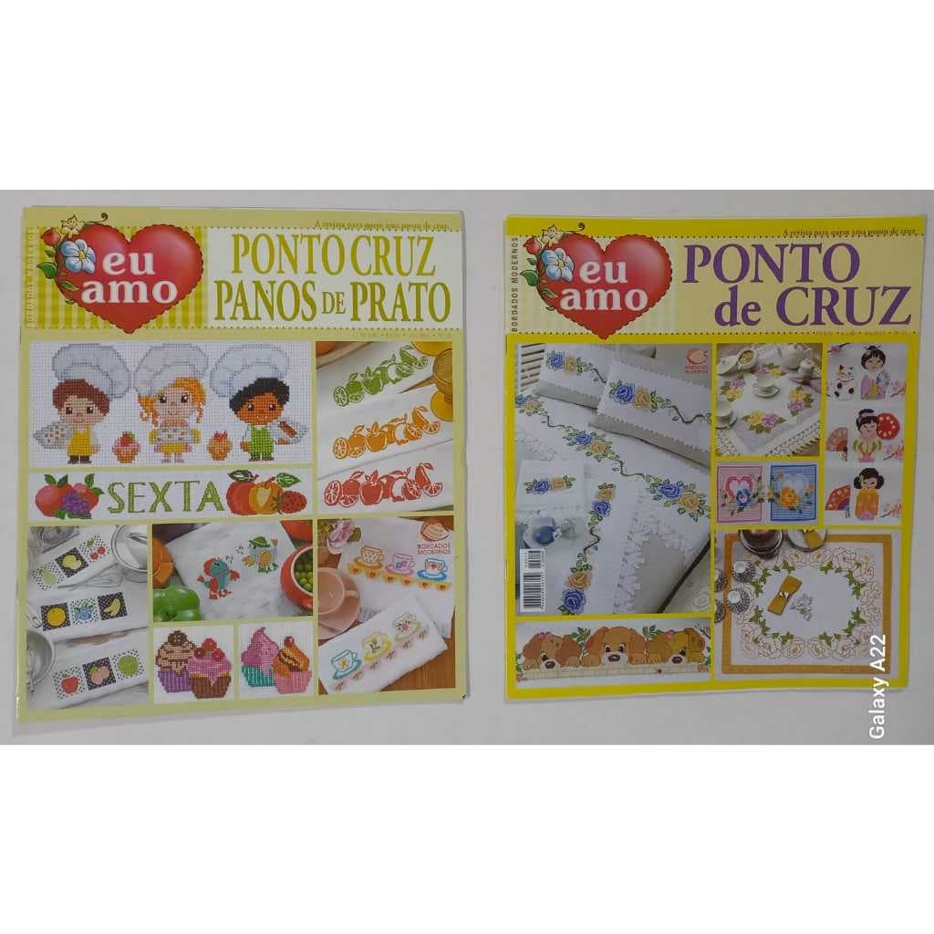 PANOS DE PRATO - Kit 2 Revistas  EU AMO PONTO CRUZ (RARIDADE)