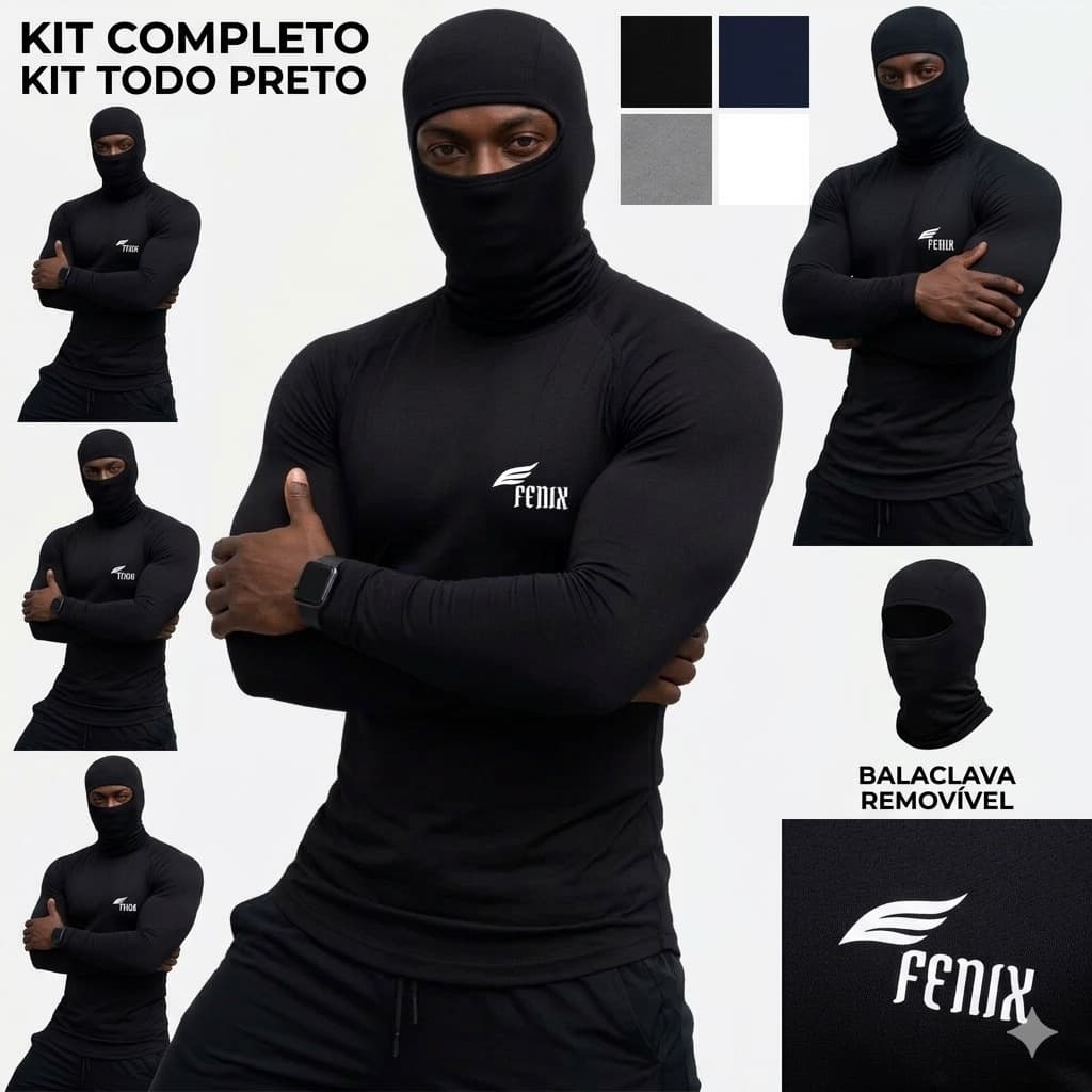 Kit Camisa Térmica com Balaclava Proteção UV 50+