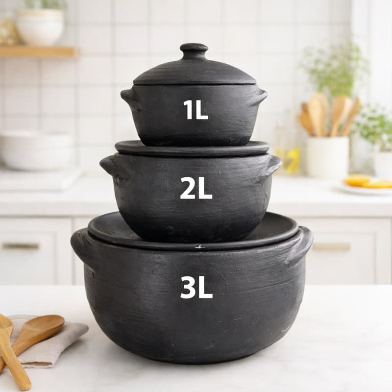 Kit 3 Panelas de Barro Capixaba Curada /Para Moqueca Galinhada Feijoada Comida Caseira 1l, 2l e 3l ~/Não Solta Resíduos