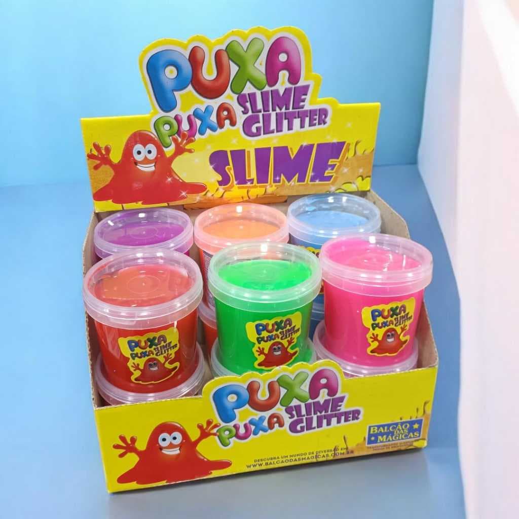 PUXA PUXA SLIME GLITTER 180g   Vendido unidade ou kit com dois
