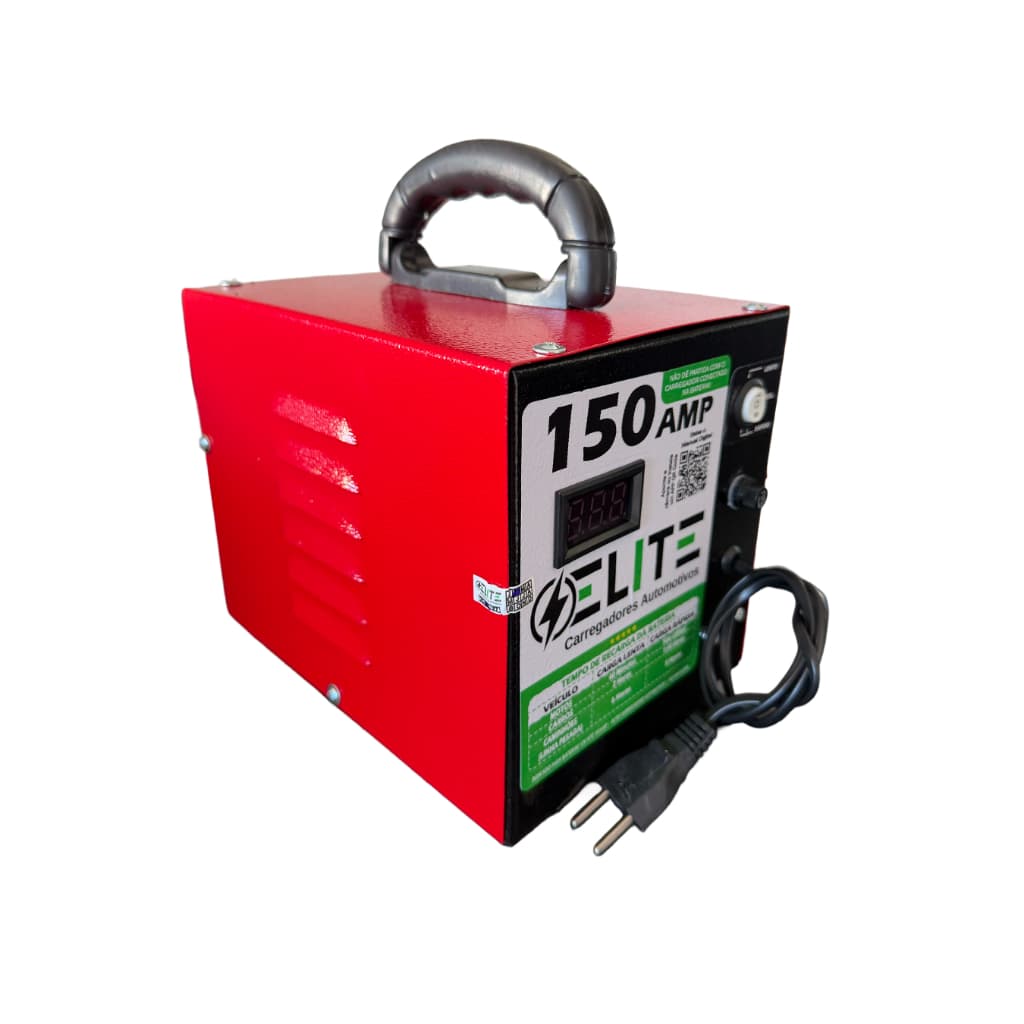 Carregador De Bateria 12v Inteligente 150ah Carro Moto Bivolt Com Voltimetro Elite