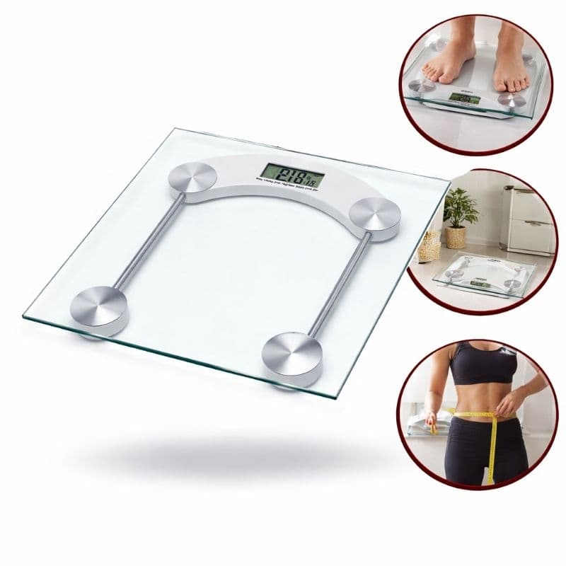 Balança Digital Corporal 180kg Alta Precisão – Plataforma em Vidro Temperado, Display LCD