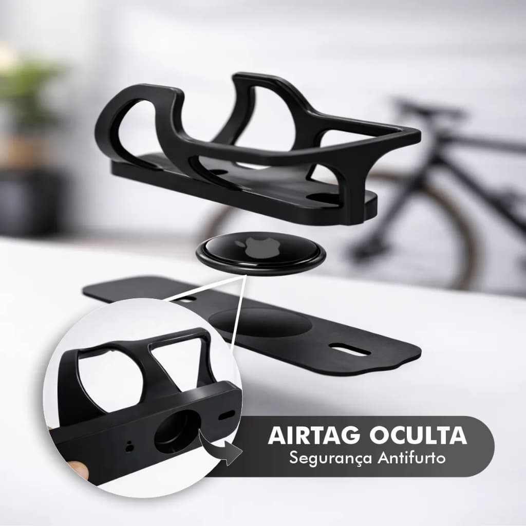 Suporte AirTag Bike Para Caramanhola Squeeze Apple Anti Furto Discreto Fixação Segura