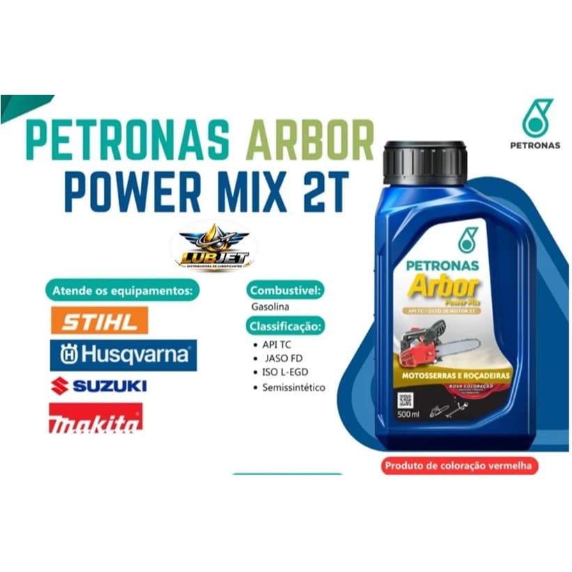Óleo Motor 2 Tempos Petronas Arbor Power Mix Motossera 500ml  (Stihl/ Husqvarna / Suzuki/ Makita)