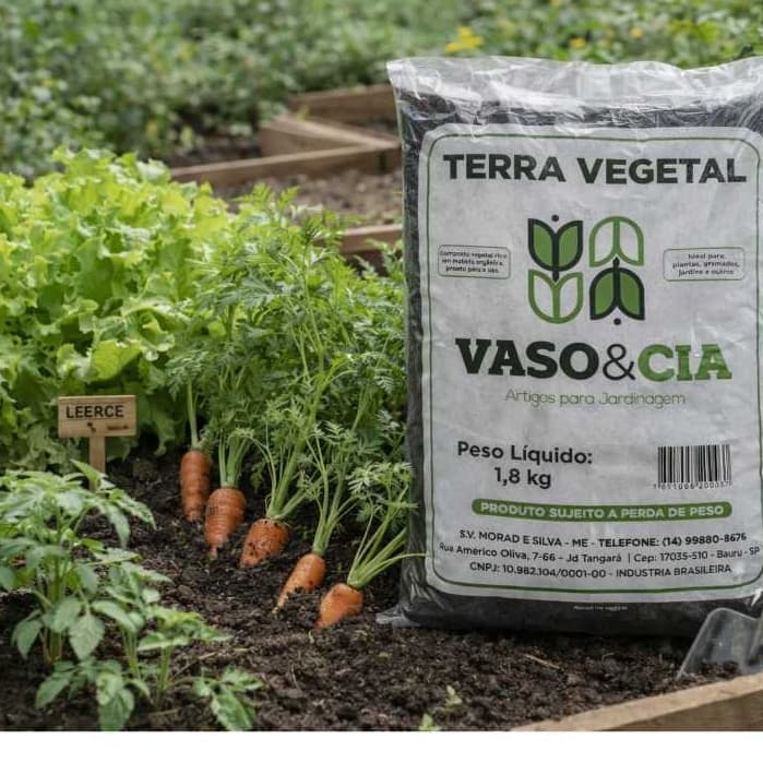 Terra Vegetal Adubada Orgânica Saco Terra Pronta Para Plantas Vasos Hortas Pacote Terra 1.8kg