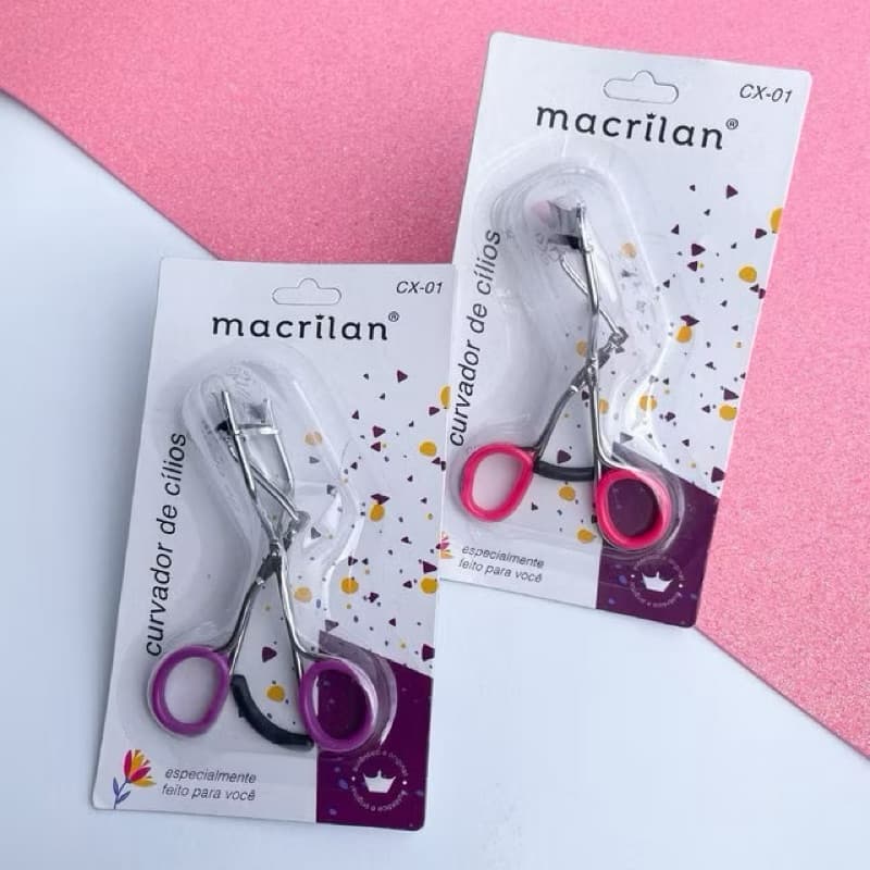 Curvador de Cílios Curvex Macrilan - Design Ergonômico, Prolonga Formato, Cores Sortidas