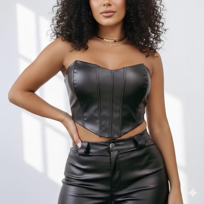 Cropped Corselet Couro