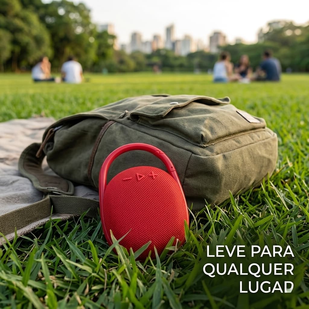Caixa de Som Portátil com Bluetooth Preto À Prova D'água e Poeira