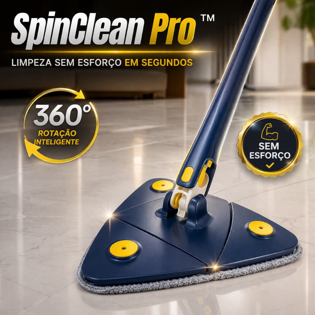 Mop Giratorio Limpeza Praticidade Rotacao 360 Triangular Facil Manejo Casa Limpa