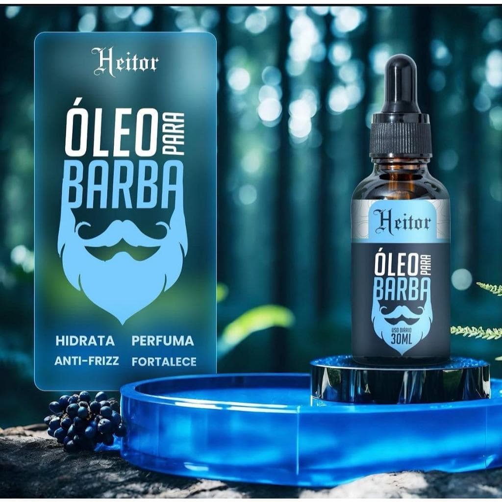 Óleo para Barba Heitor 30ml | Hidratação, Brilho e Maciez Imediata