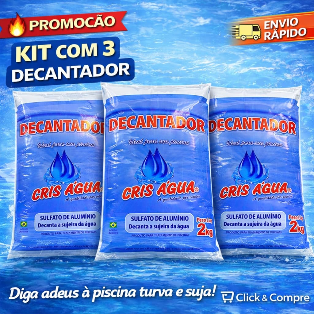 KIT 3 UNIDADES DECANTADOR CRIS ÁGUA