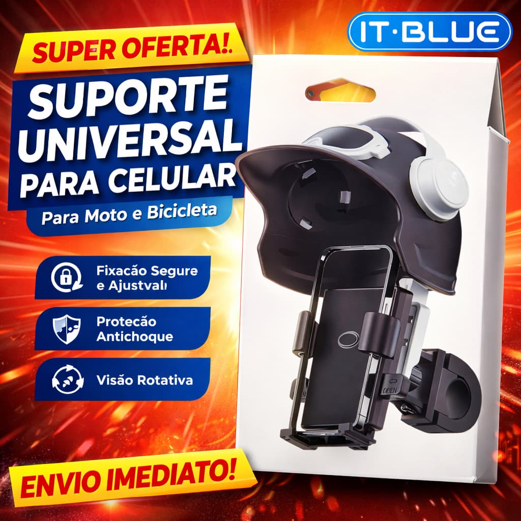 Suporte Celular Moto Bike IT-Blue LE-106 Universal Ajustável 360° Resistente