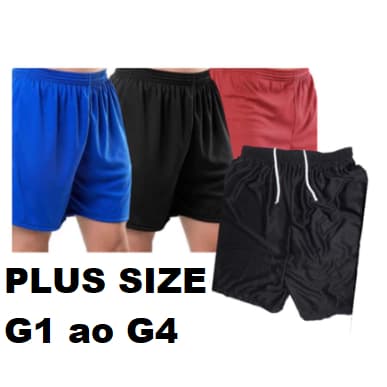KIT 5 BERMUDA PLUS SIZE MASCULINA DRY FIT- ACADEMIA CORRIDA E TREINO