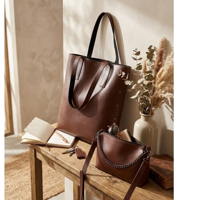 Bolsa Feminina Sacola Para Notebook Ombro e Transversal Pequena Kit 2 Peças