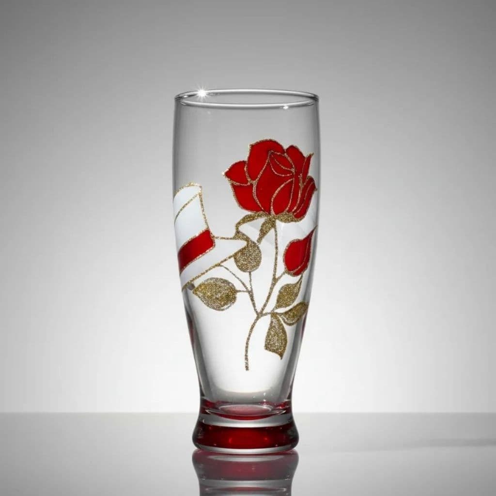 Taça Tulipa Maria Navalha Flor Vermelha e Chapeu Malandra/Malandro Vidro Luxo Entidade Altar Umbanda Ritual