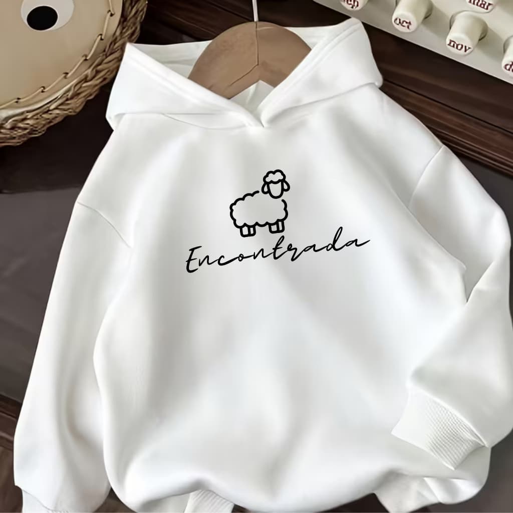 Moletom Masculino Feminino Blusa de Frio Casaco de Inverno Roupa Cristã Gospel blusão capuz branco estampado bolso