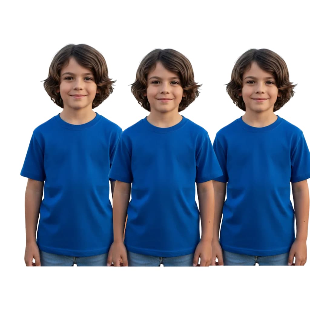KIT 3 Camisetas Infantil Unissex Algodão Confortável Cores Variadas Meninos e Meninas