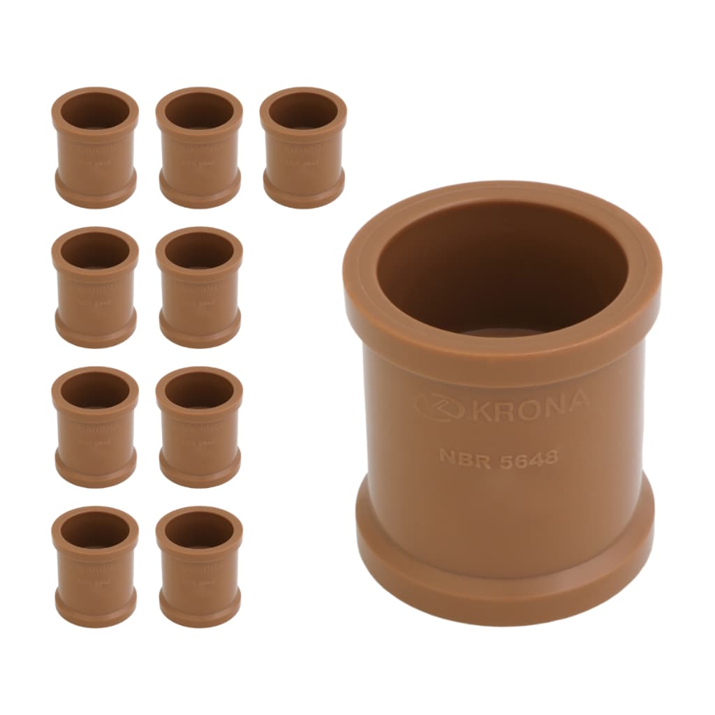 Kit 10 Luva Soldável 25mm 3/4 Polegada Pvc Krona Emenda