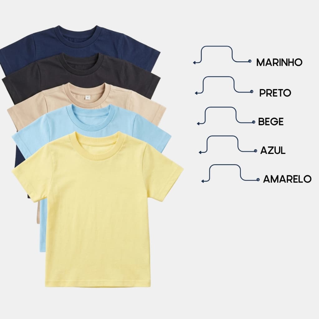 Camisa Masculina 100% de Algodão Menino Infantil Básica Casual Gola Careca Camisa de Algodão LISA CAMISETA