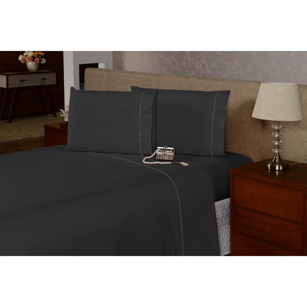Jogo de Cama Casal Percal 400 Fios Luxo – Lençol com Elástico + 2 Fronhas Elegantes | Toque Macio Premium