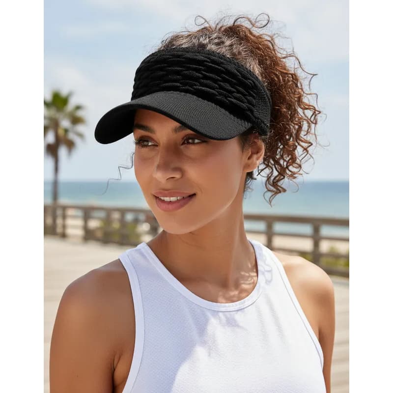 Viseira de sol verão praia corrida esporte feminina proteção