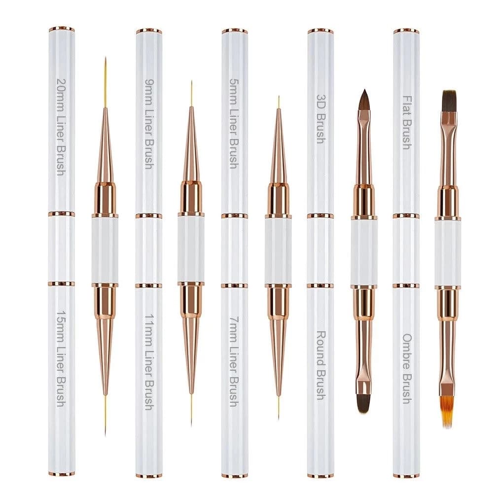 kit 5pcs/conjunto Pincel de Arte de Unha de Dupla Face Acrílico UV Gel Extensão de Unha Caneta de Pintura  by x@t