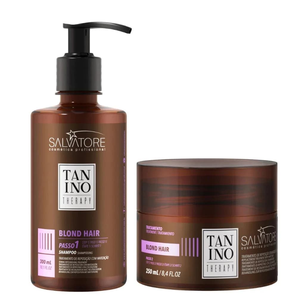 Kit Shampoo 300 Ml + Mascara Condicionante 250 Ml Blond Hair Tanino Therapy Salvatore Matizador