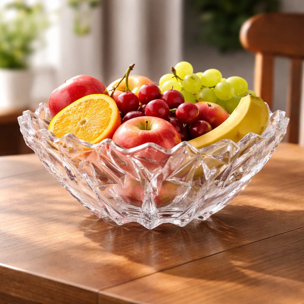 Centro de Mesa Fruteira Saladeira de Vidro Grosso de  Mesa Cozinha