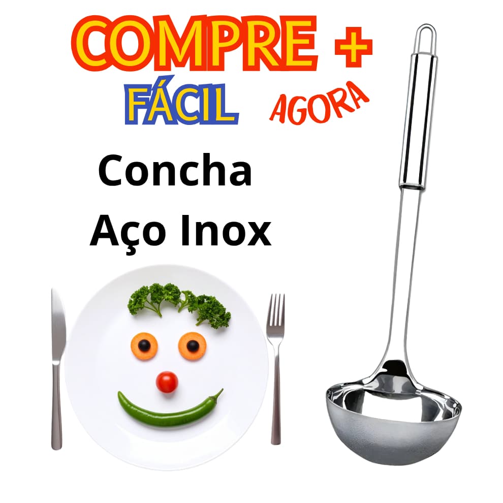Concha Inox Durável Com Alça para Pendurar Utensílio Do Lar Resistente