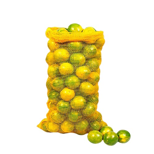 Kit 10 Saco De Laranja Rede Plástica Polipropileno Amarelo Resistente Para Frutas Uso Agrícola Armazenamento Seguro
