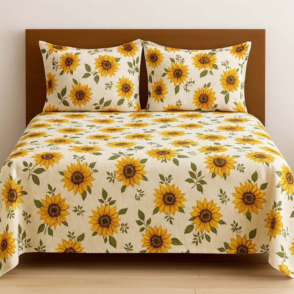 Cobre Leito Colcha Solteiro e Casal Tecido Estampado Simples – Uso Diário Promoção.