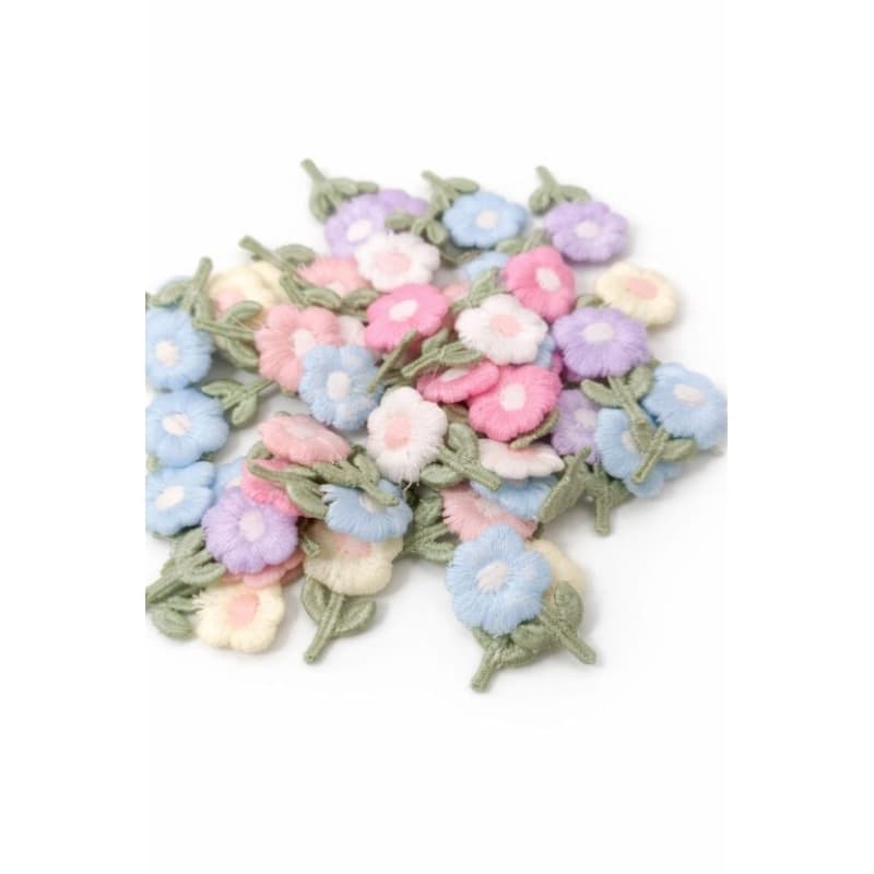 Aplique de Flor bordadas Sortidas 3 cm – Pacote com 20 ou 50 Unidades.