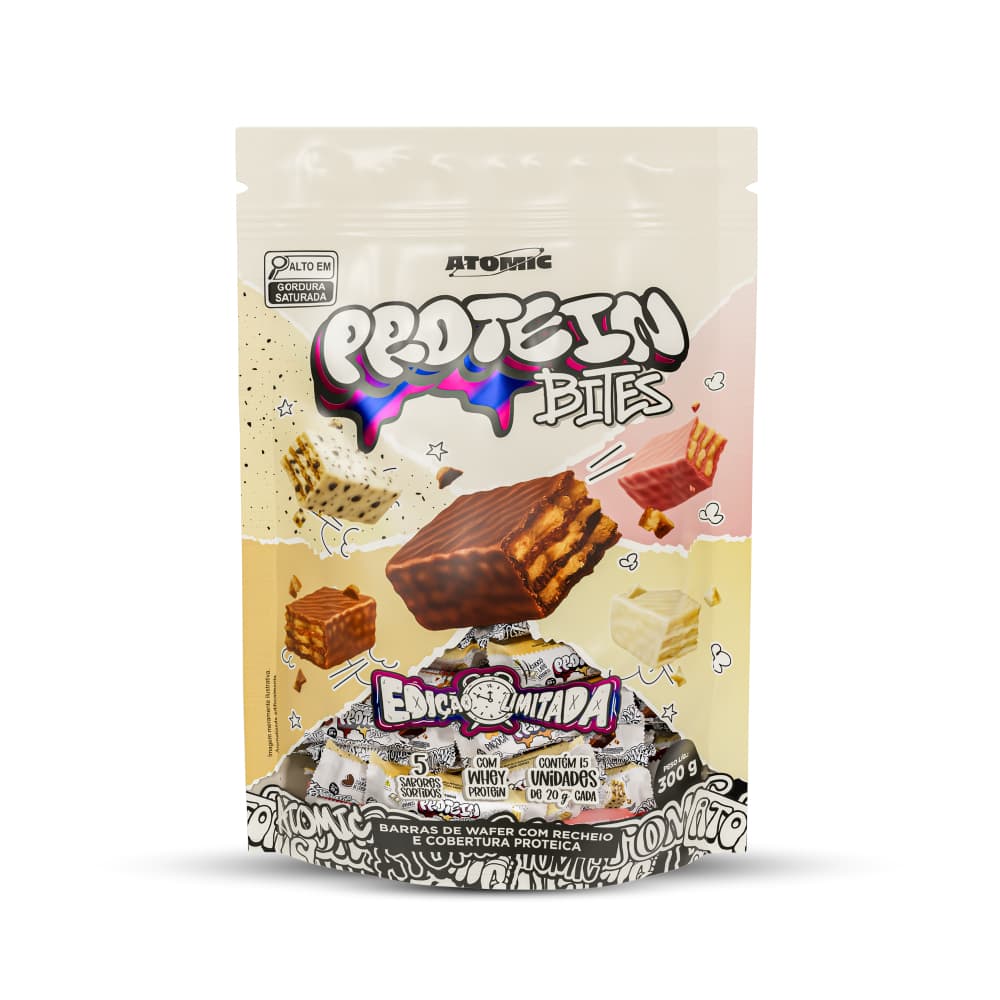 Protein Bites Box Misto 15 Unidades - sabores sortidos - Atomic Edição Limitada