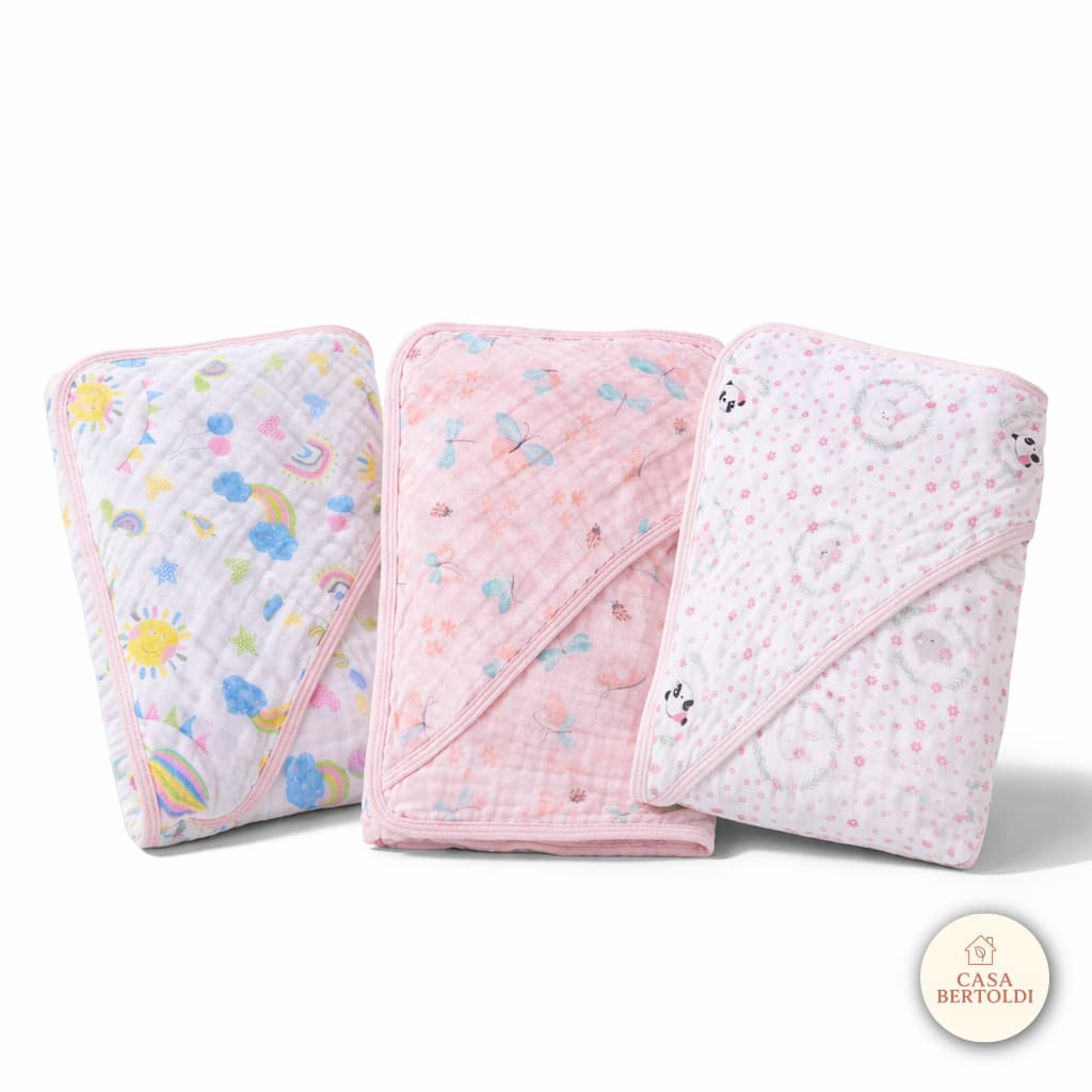Toalha Banho Bebê Fralda Soft Capuz Touca Grande Pele Sensíveis Menino Menina infantil 80x80cm