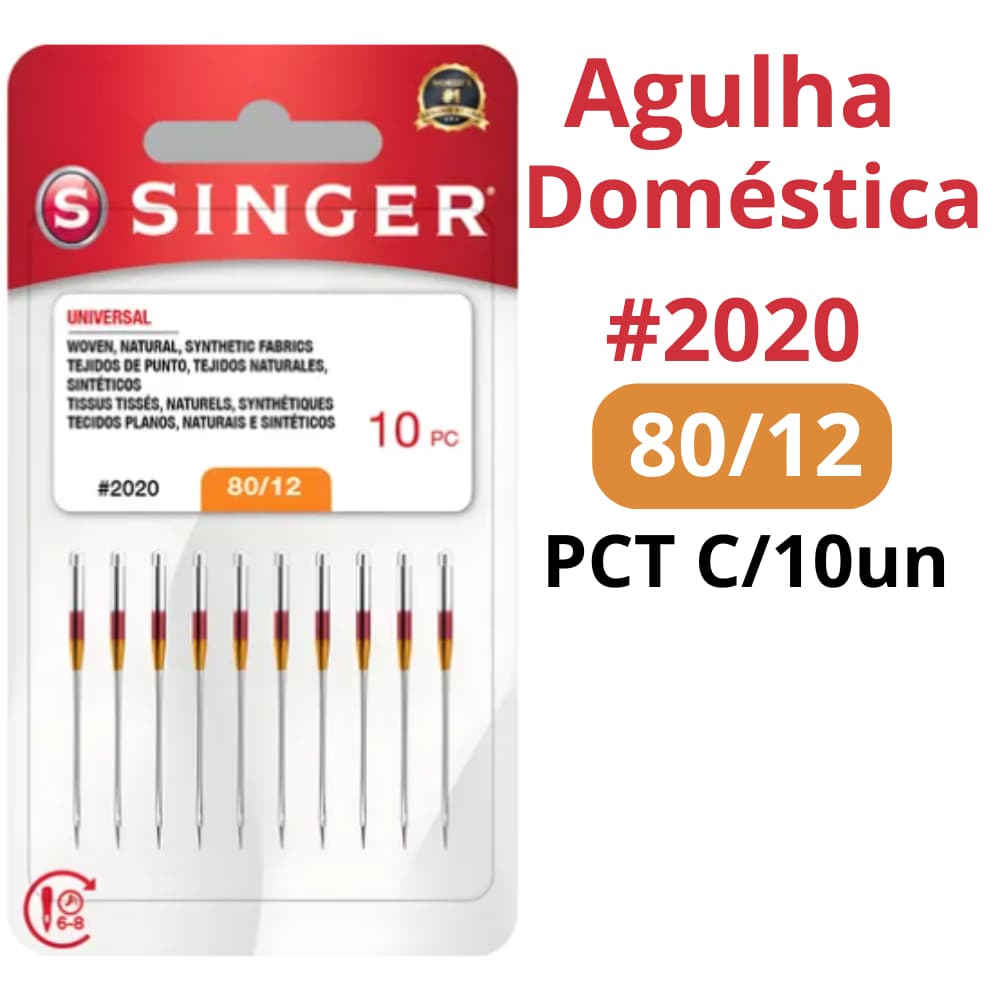 Agulha Doméstica singer 2020 Nº80/12 10un.