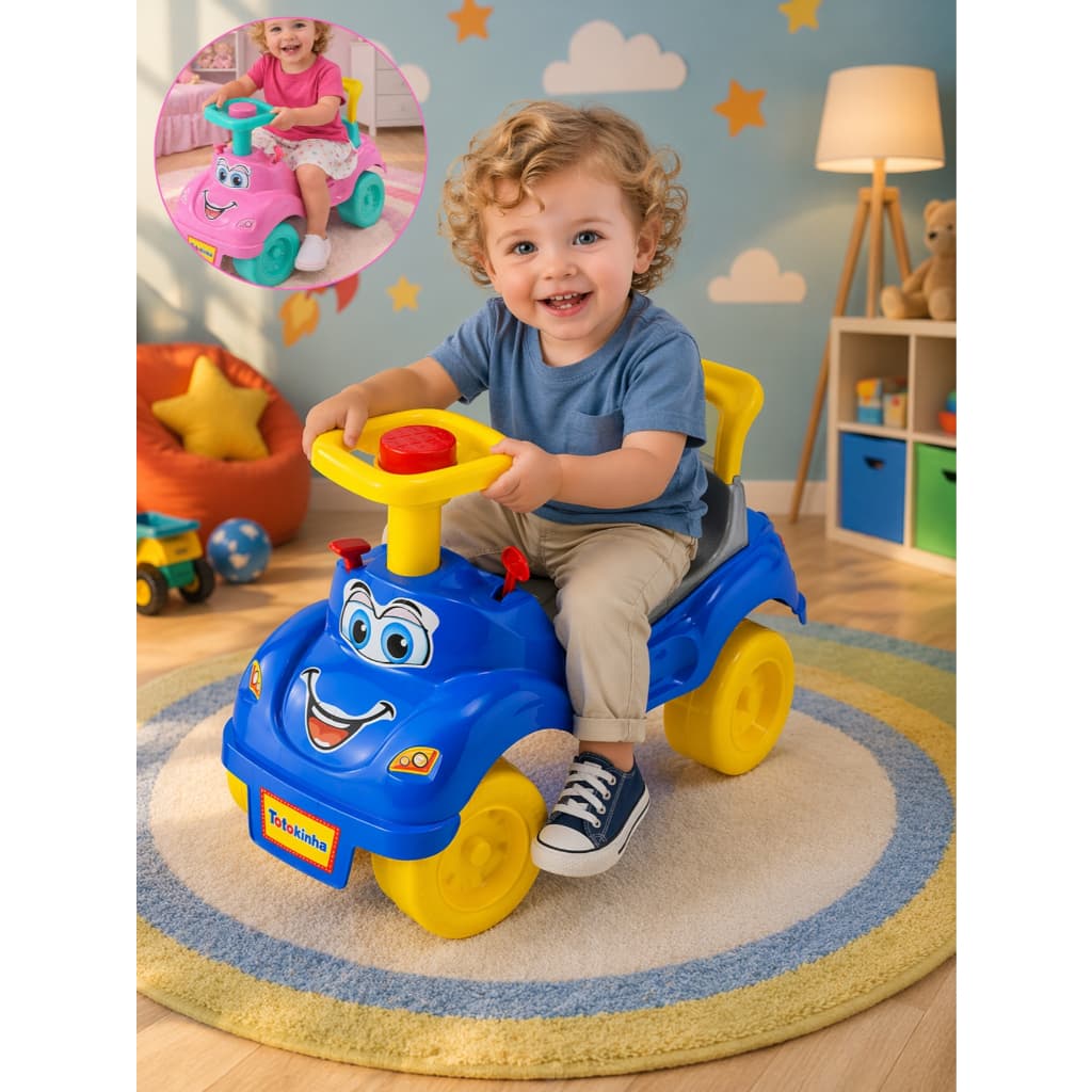 Motoca Infantil Bebe Totokinha Sport Com Peças Geométricas Triciclo Andador
