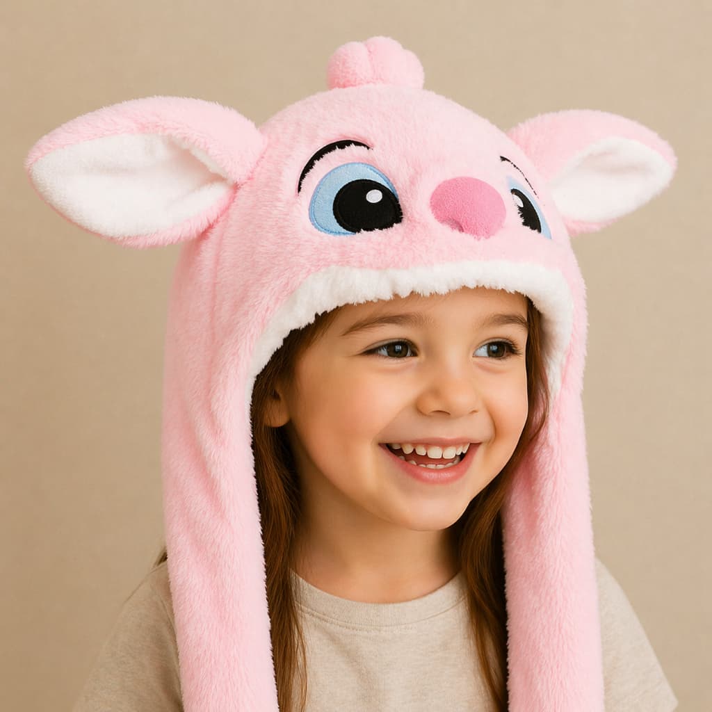 Touca Gorro Pelúcia Stitch Levanta Orelha