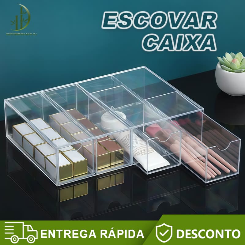4 Camadas Caixa de Mesa Estilo Gaveta de Acrílico à Prova de Poeira Porta Oculos Organizador Estojo de Escritórios