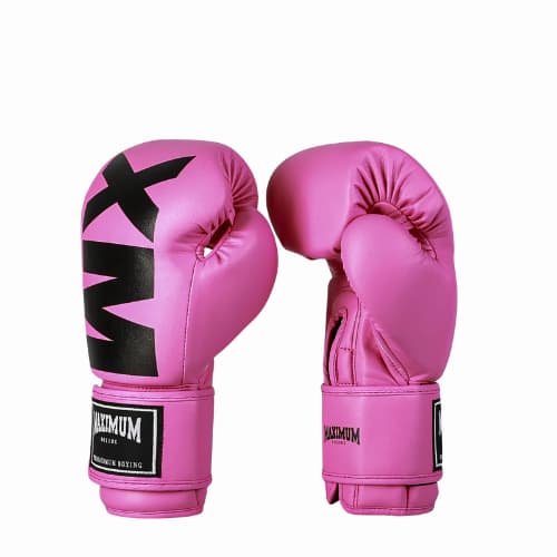LUVA ROSA E PRETO MXM MAXIMUM BOXING- BOXE/MUAY THAI