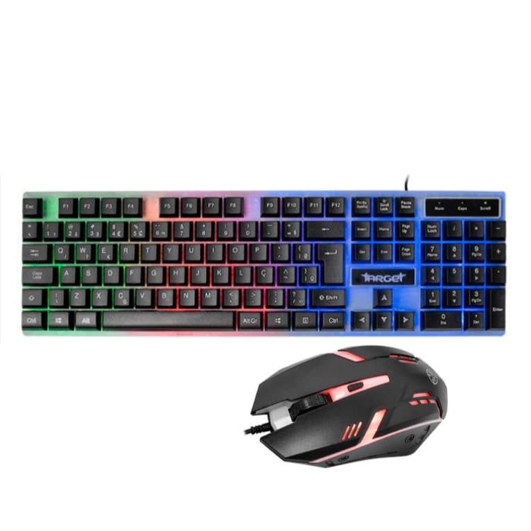 Kit Teclado E Mouse Gamer Tgt Rainbow Com Led