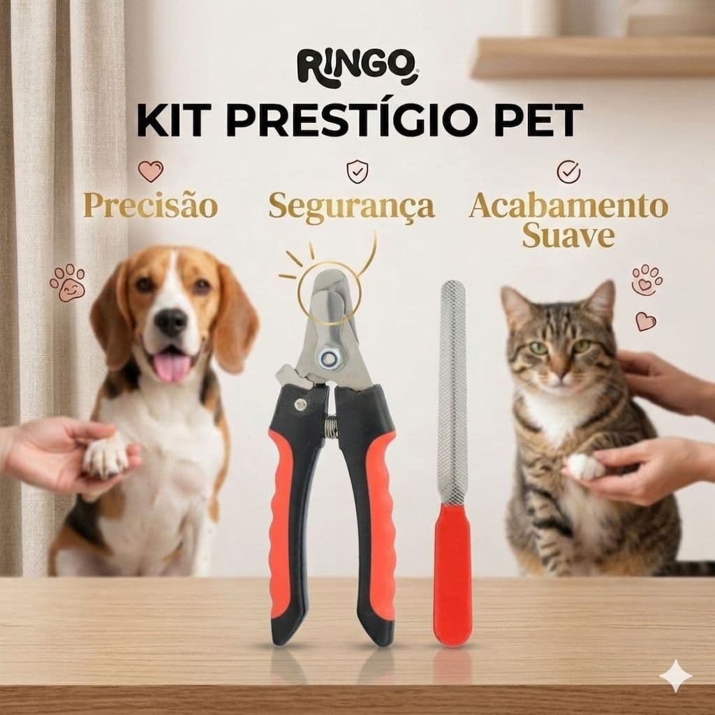Kit Cortador Alicate + Lixa De Unha Cães e Gatos 12CM Alicate Cortador de Unha Pet (ENVIO IMEDIATO)
