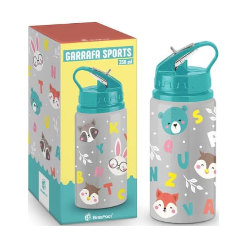 Garrafa Infantil Sports 350ml Alumínio - Alfabeto