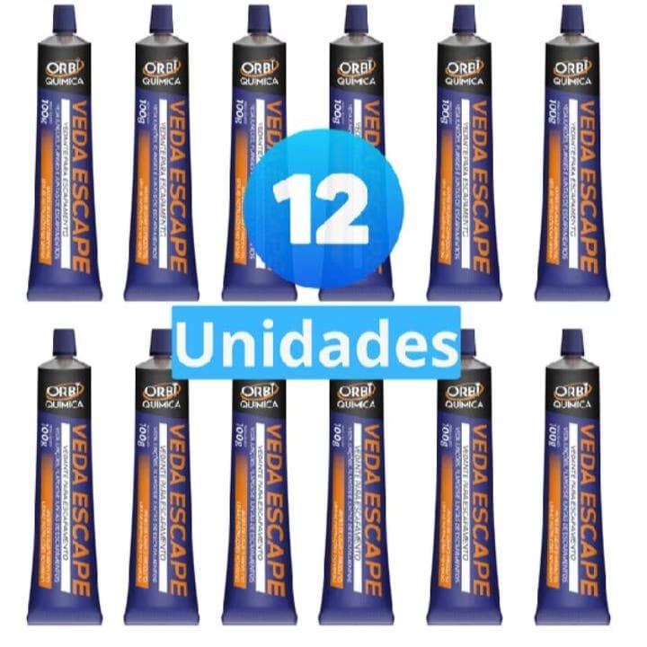Kit 12 Cola Adesiva Vedação de Escapamento Carro, Moto, Caminhão e Outros
